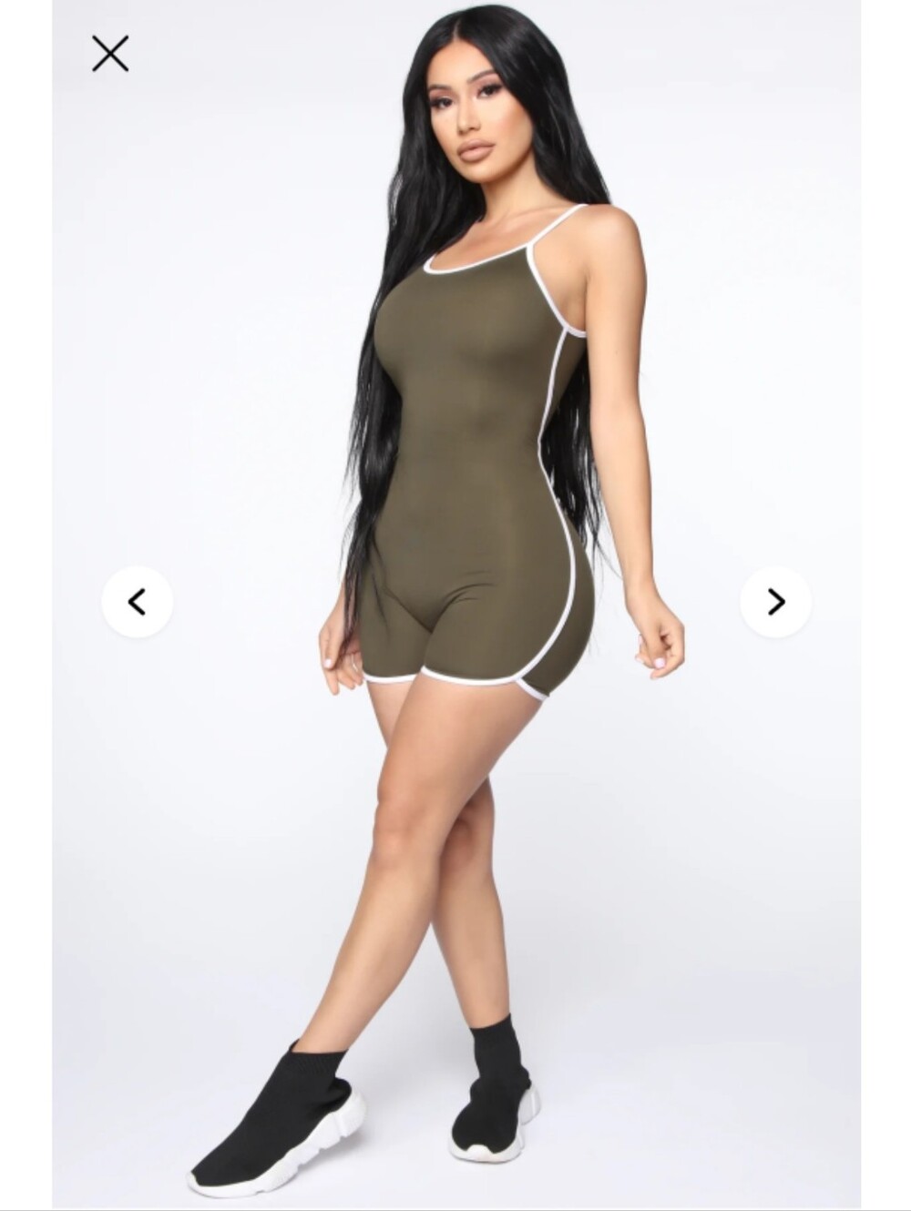 Go The Extra Mile Active Romper - Olive